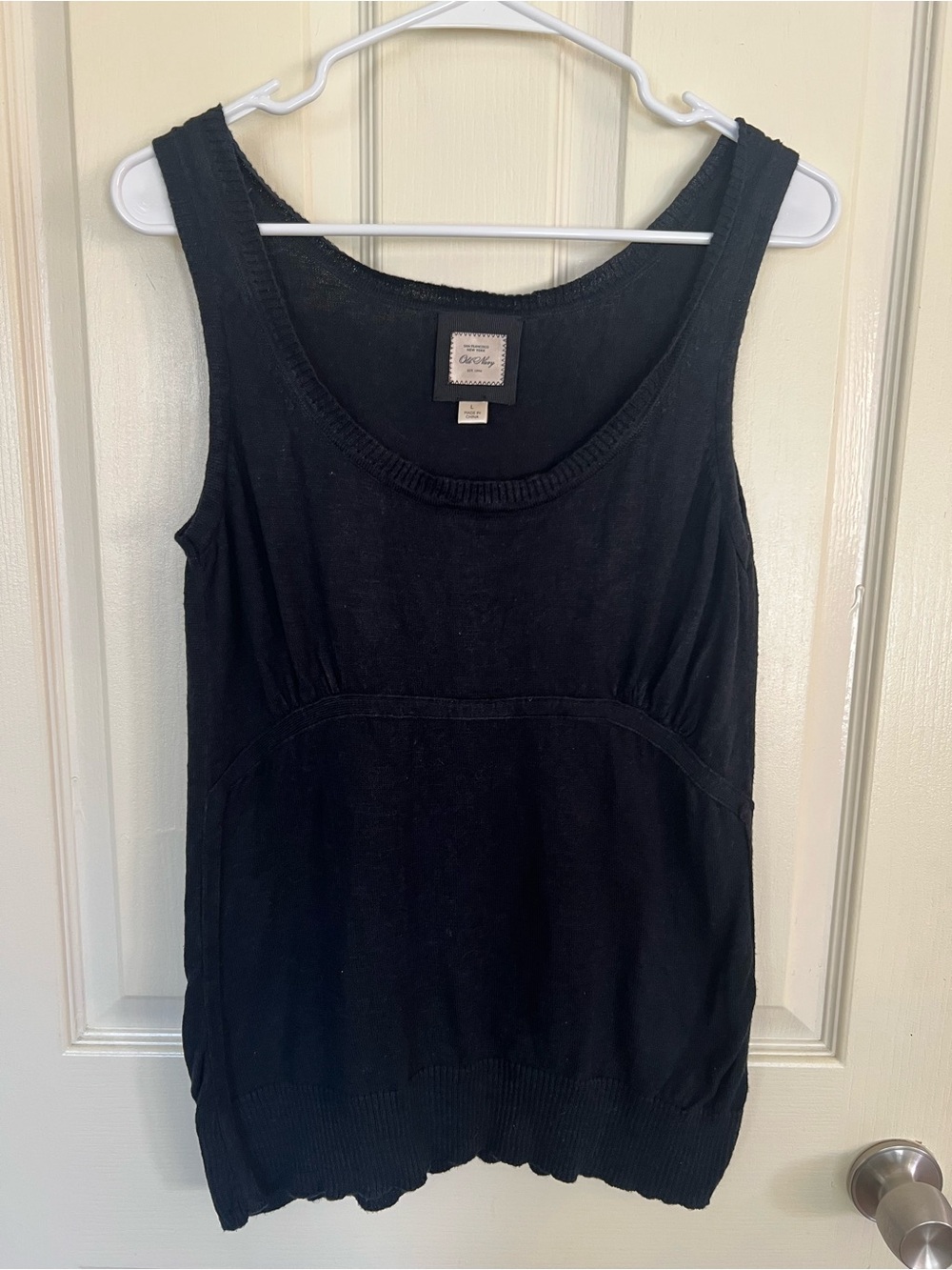 Old Navy Black Knit Sleeveless Empire Waist Sweater Tunic Large